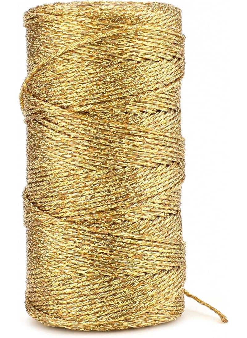 110Yards ديكور المعدنية الخبز سلسلة - الذهب التغليف خيوط سلسلة - غير مرنة - برق سلسلة لصناعة DIY، ديكور عيد الميلاد، هدايا، علامات الهدايا (1.5 مم) - Image 1